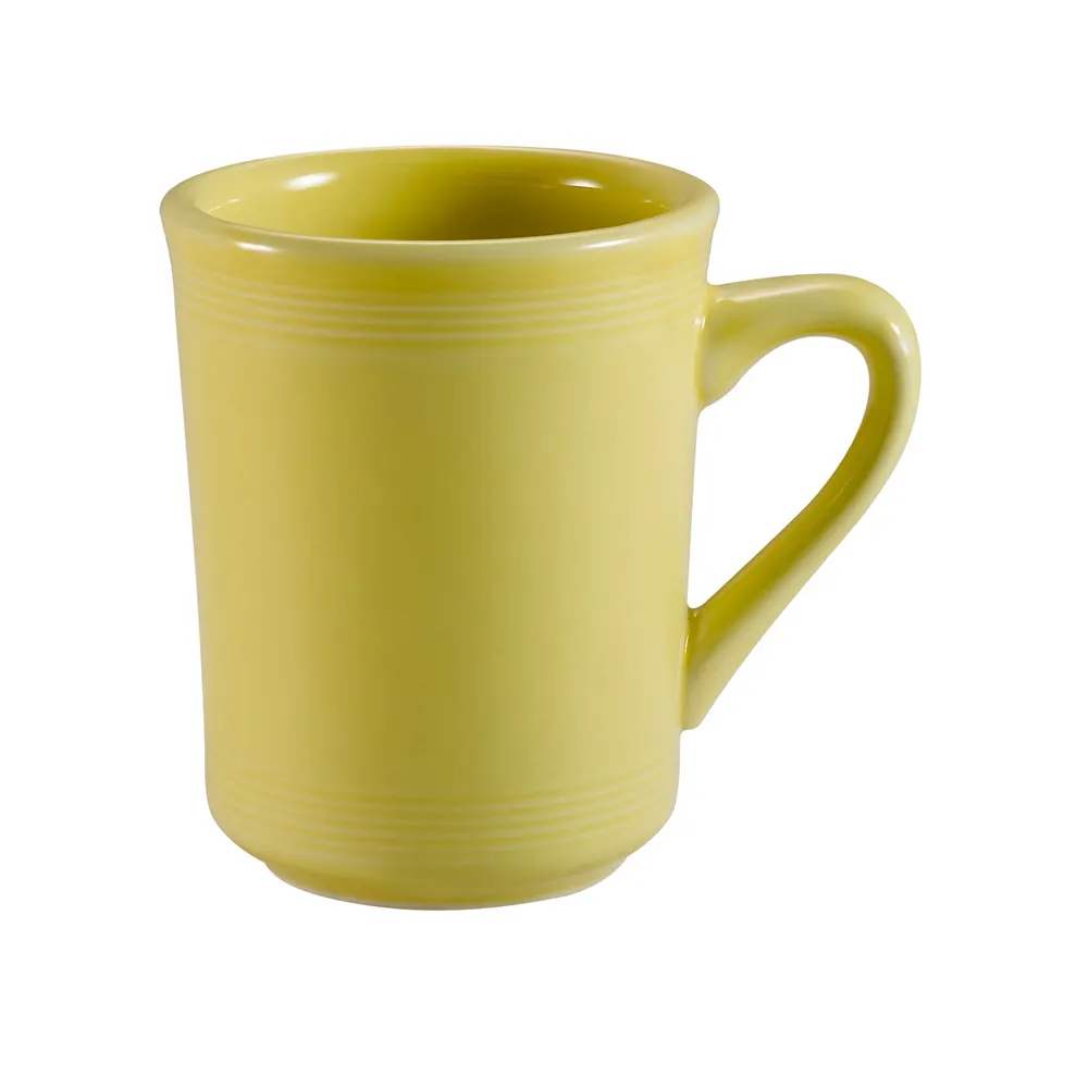 CAC China TG-17-SFL - Tango 8 oz Sunflower Mug, 3.25" Dia x 4" H, Embossed, Microwave Safe - 1 Dozen