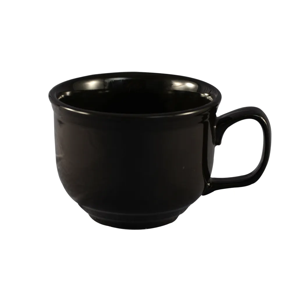 CAC China TG-318-BLK - Tango 18‑Oz Porcelain Cup, 4‑5/8" x 3‑1/2" H, Black, Microwave Safe - 1 Dozen