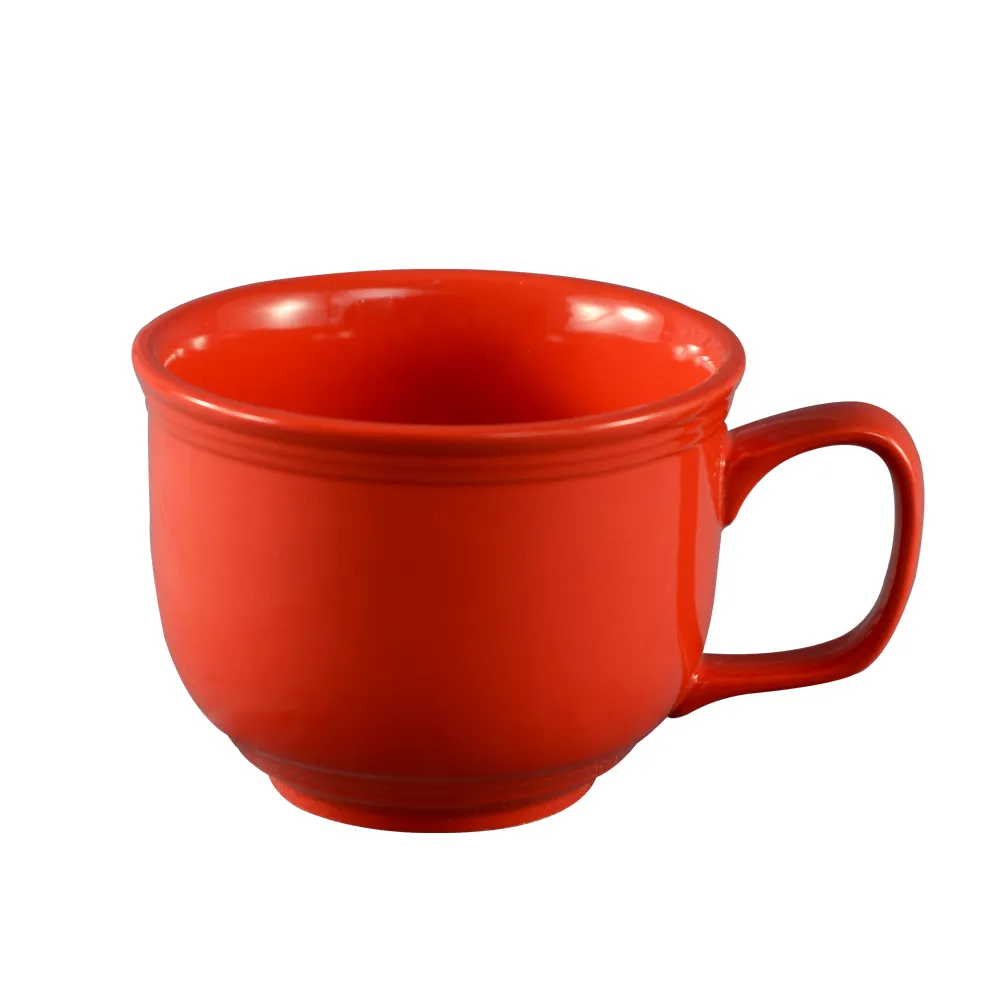 CAC China TG-318-R - Tango 18‑Oz Red Porcelain Cup 4‑5/8" x 3‑1/2" H, Dishwasher Safe - 1 Dozen