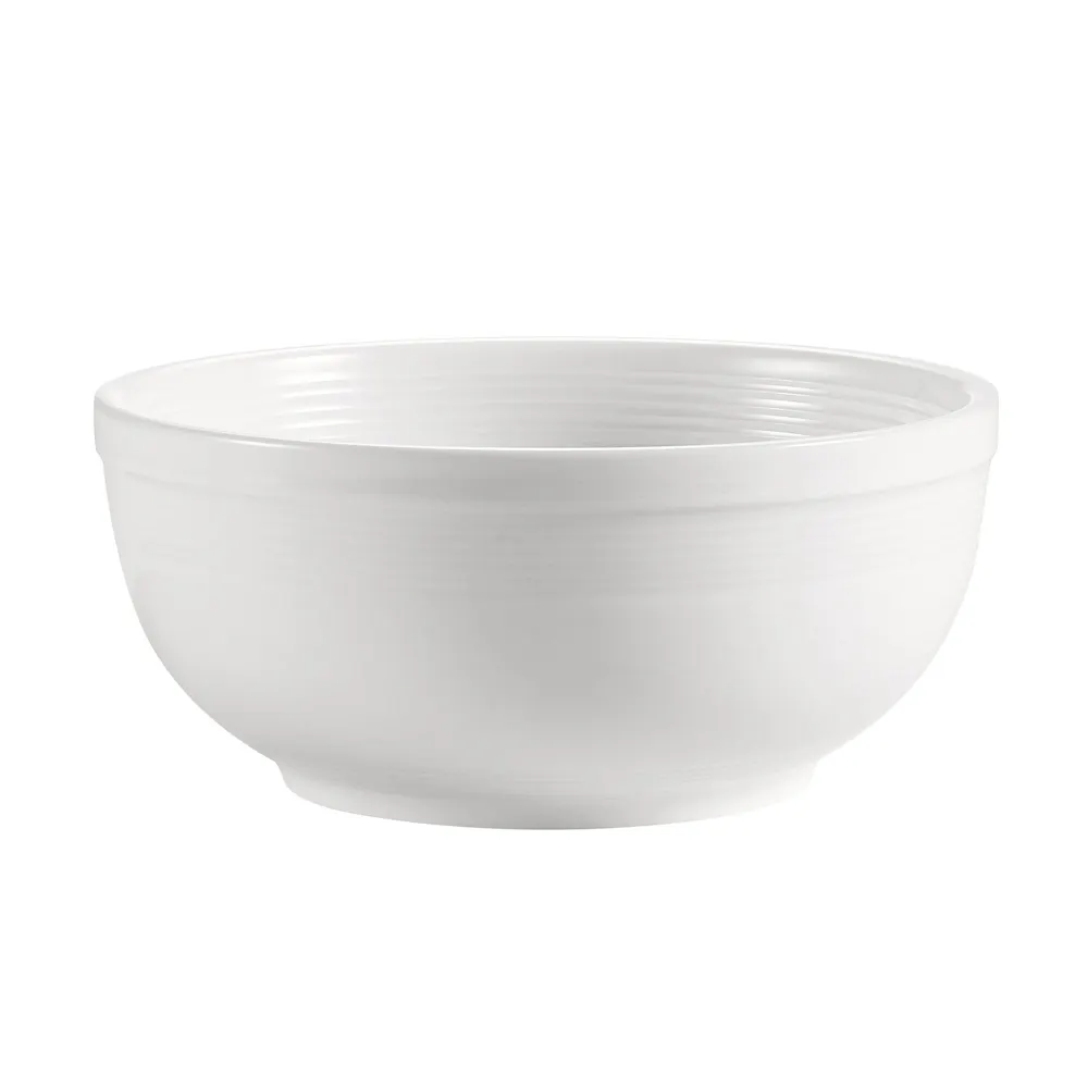 CAC China TGO-29 Tango Salad Bowl, 20 oz (6" Dia x 2-3/4" H), Round Embossed Porcelain, Bone White - 1 Dozen