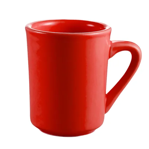 CAC China TM-8-R Las Vegas Tierra Mug, 8 oz (3" Dia x 4" H) Ceramic Red Dishwasher Safe - 1 Dozen