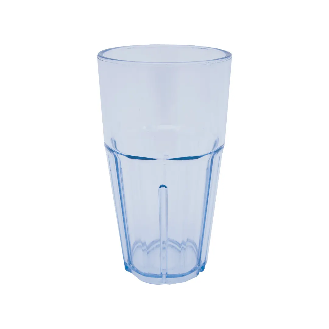 CAC China TMLH-16 - 16 oz (1 pt) Fluted Blue SAN Plastic Tumbler Dishwasher Safe BPA Free - 1 Dozen