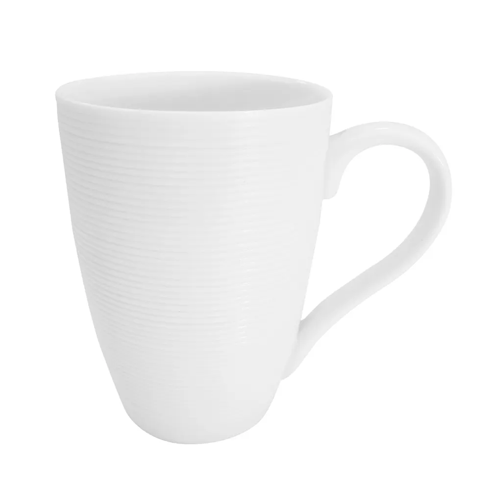 CAC China TST-17 - 12 oz White Porcelain Mug, 3½" Dia x 4¾" H, Round, Dishwasher Safe - 1 Dozen