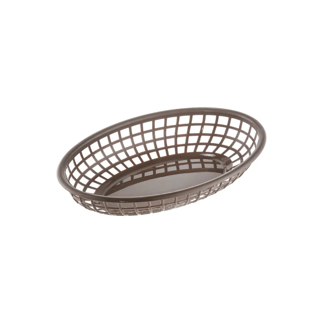 CAC China TTFB-09BN Fast Food Basket, 9-1/4" Oval Polypropylene, Brown - 1 Dozen