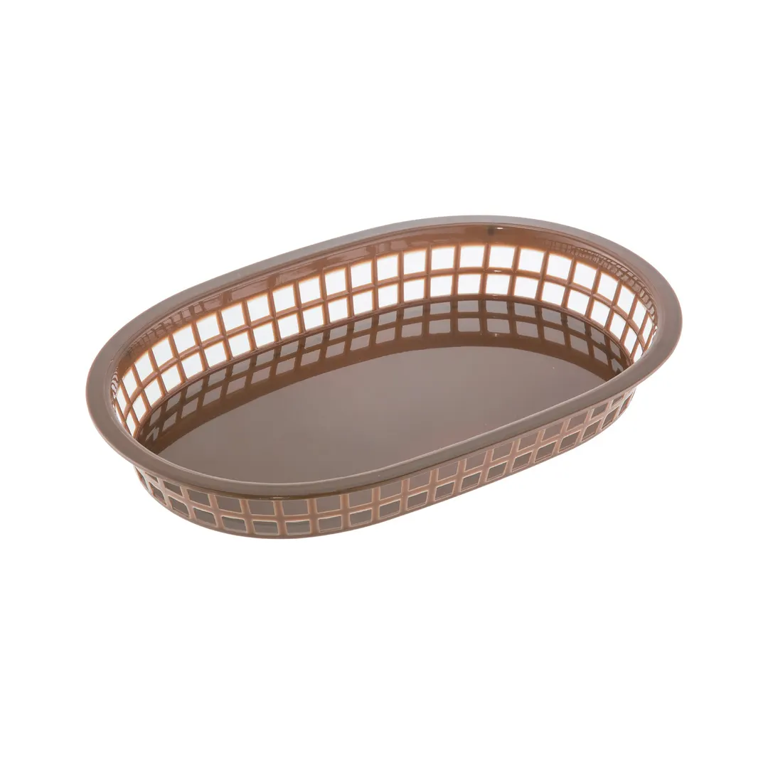 CAC China TTFB-10BN Fast Food Basket, 10" Oblong Polypropylene, Brown, 1 Dozen