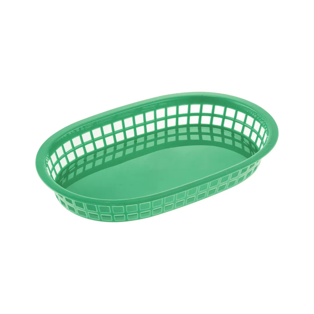 CAC China TTFB-10GN Fast Food Basket, 10" Oblong Polypropylene, Green - 1 Dozen