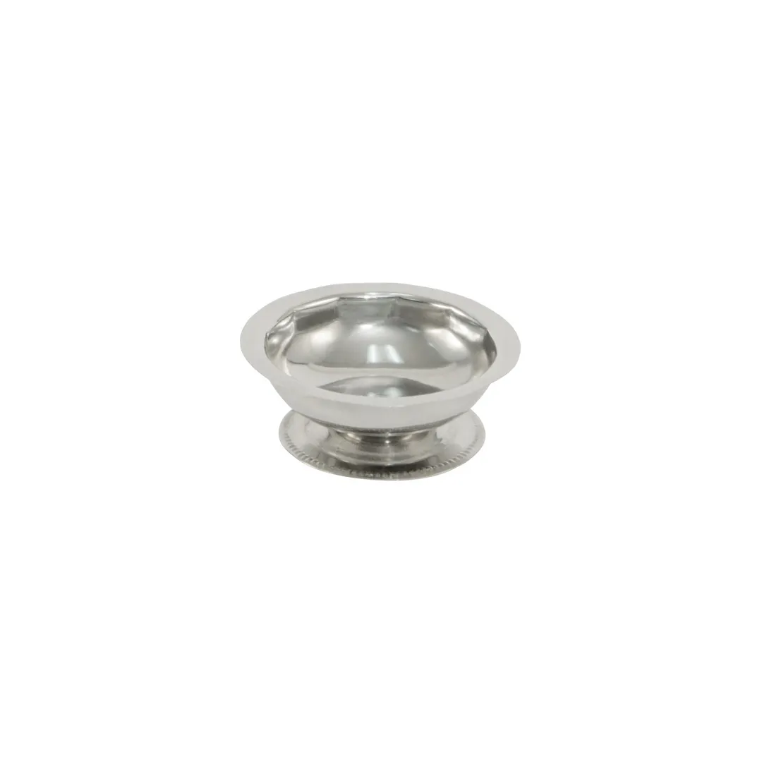 CAC China TTSD-35 - Footed 3.5 oz Sherbet Dessert Dish, Stainless Steel, Elegant Silver Finish