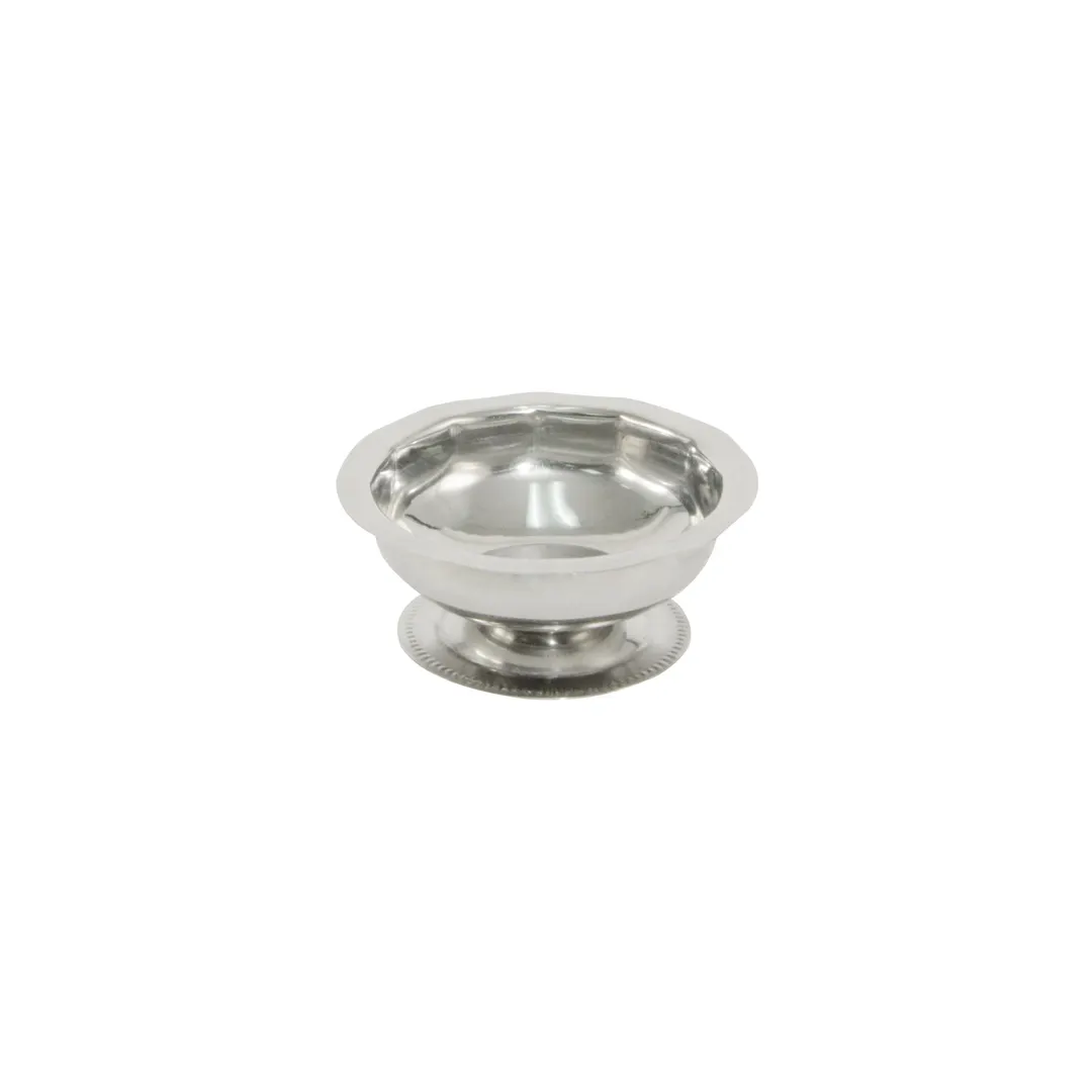CAC China TTSD-50 - 5 oz Footed Sherbet Dish, Stainless Steel Bowl for Ice Cream and Sundae