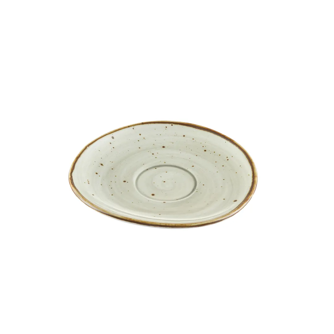 CAC China TUS-2-BGE Tucson Saucer 6-1/4" x 5-3/4" Porcelain Desert Beige Glaze Dishwasher Safe - 1 Dozen