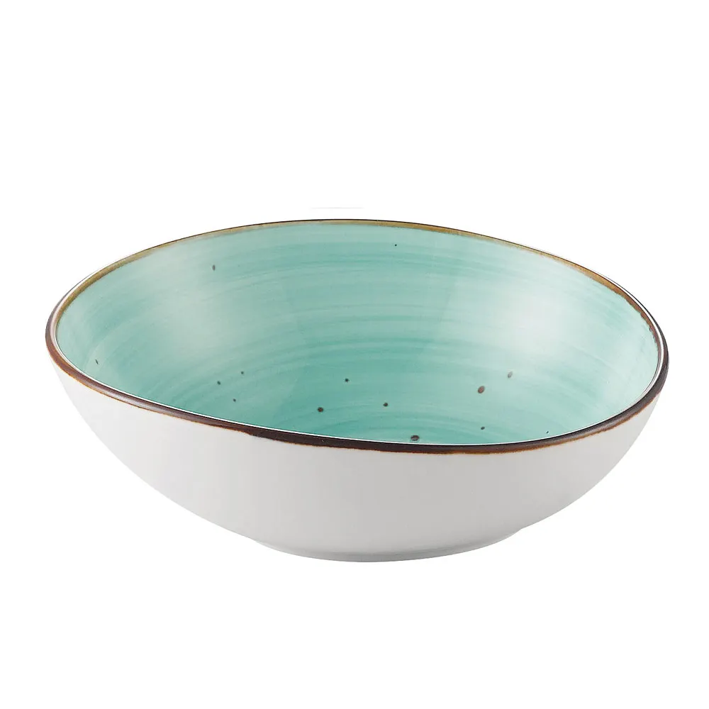 CAC China TUS-B7-TQS - Tucson 20oz Round Soup Bowl, Turquoise Porcelain Glaze - 1 Dozen