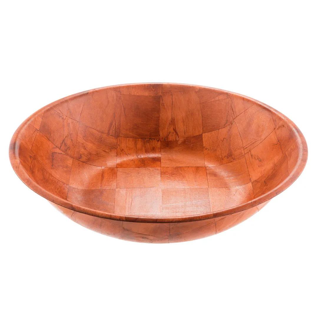 CAC China TWSB-20 Wooden Bowl, 20" Diameter Round Woven Wood, Stain, Acid, Oil & Odor Resistant