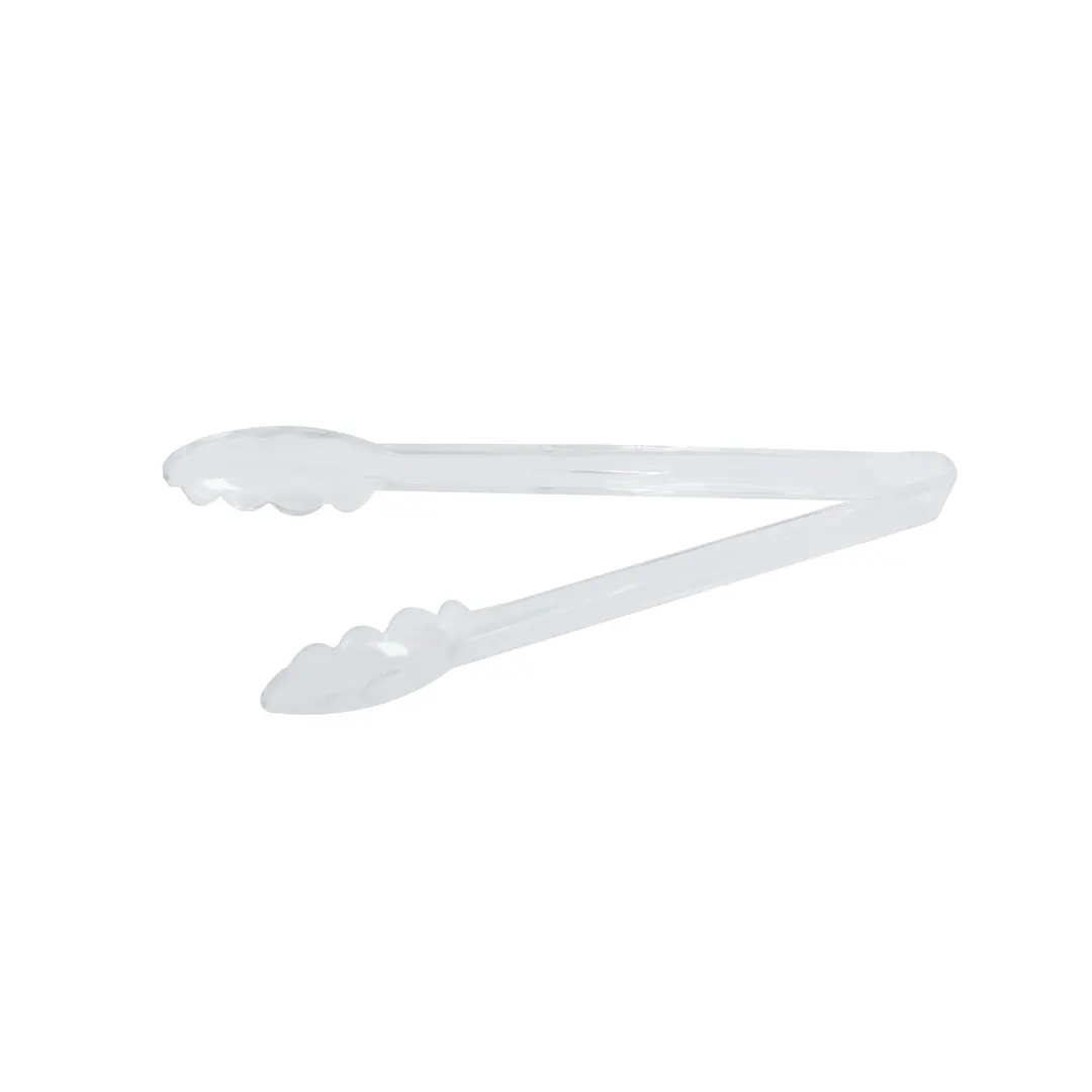 CAC China UTKU-12C Utility Tongs – 12"–13" Length, Clear Plastic Construction, Non‑Coated Handle