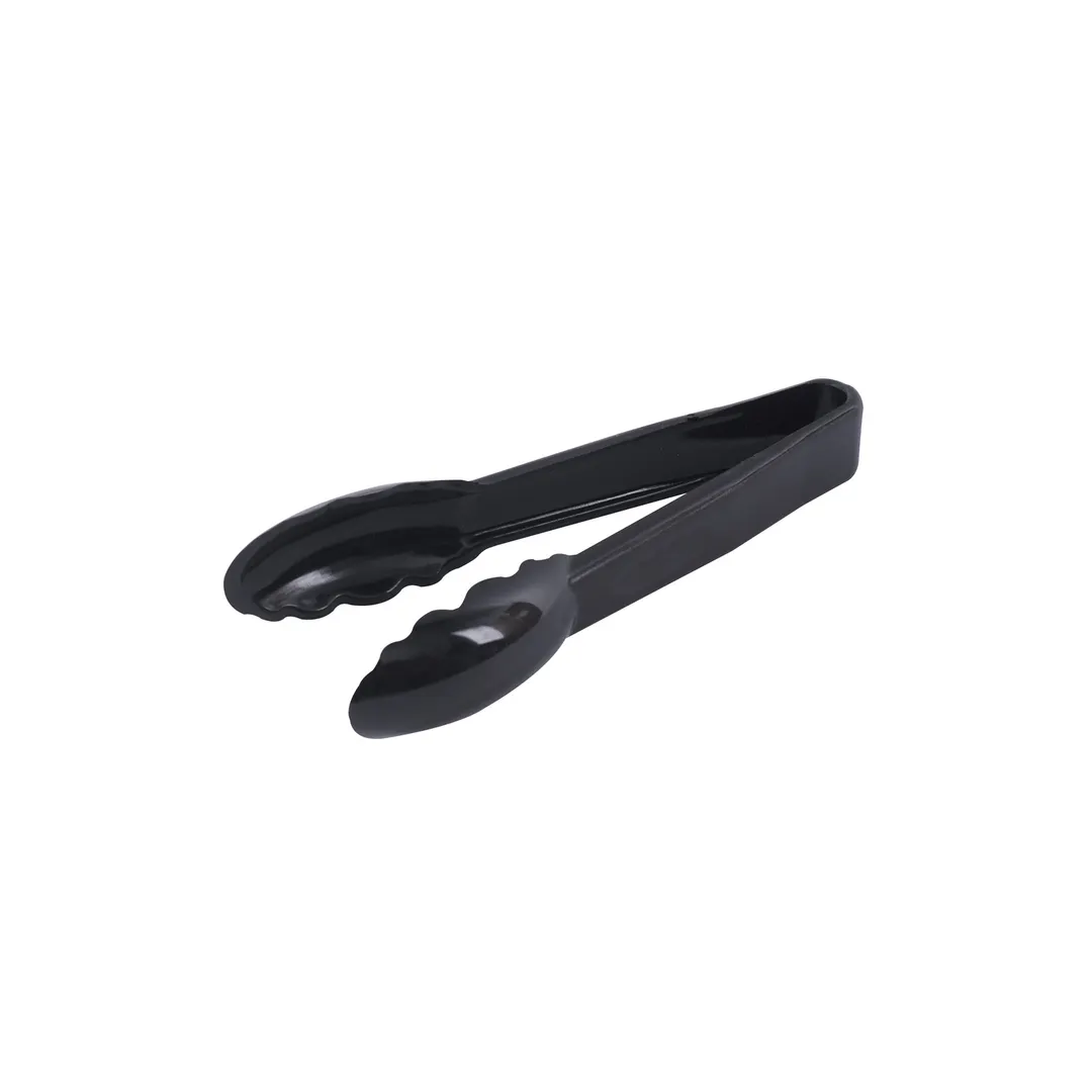 CAC China UTKU-6BK Utility Tongs - 6" L, Plastic, Black, Non‑Coated Handle, Precise Food Handling