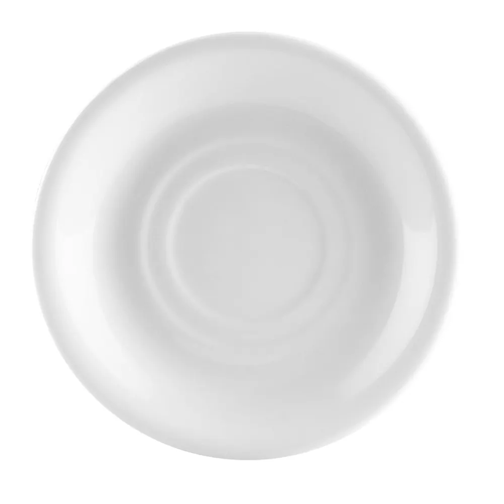 CAC China UVS-2 Saucer, 6" Dia. x 1" H Round Porcelain, White, Oven Safe - 1 Dozen