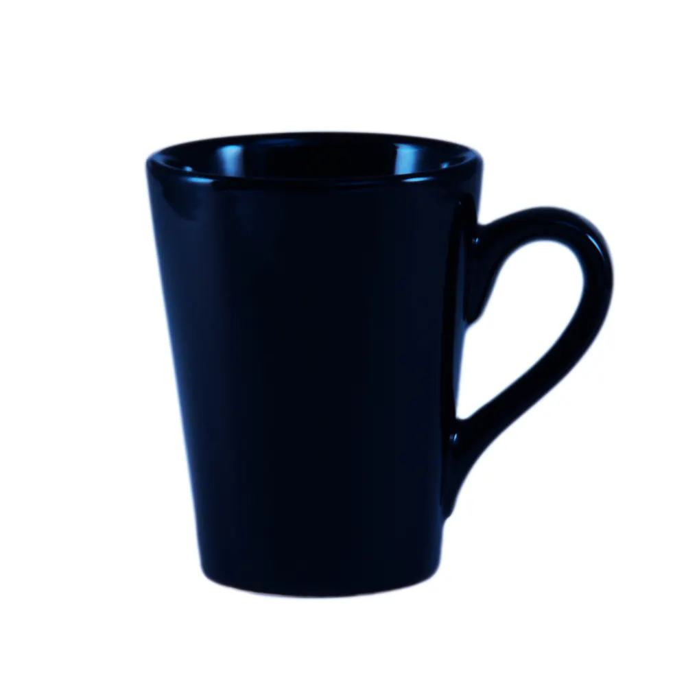CAC China VC-12-CBU Mug, 12‑Ounce 3½" Dia x 4⅜" H Ceramic, Cobalt Blue, Dishwasher Safe - 1 Dozen