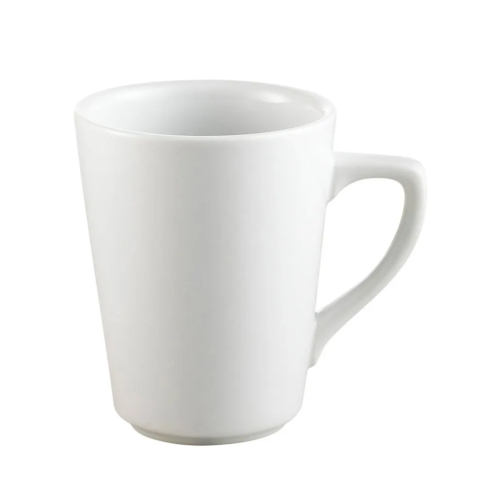 CAC China VC-8-P Victory Mug, 8.5 oz 3" Dia x 4-1/4" H Porcelain White, Dishwasher Safe - 1 Dozen