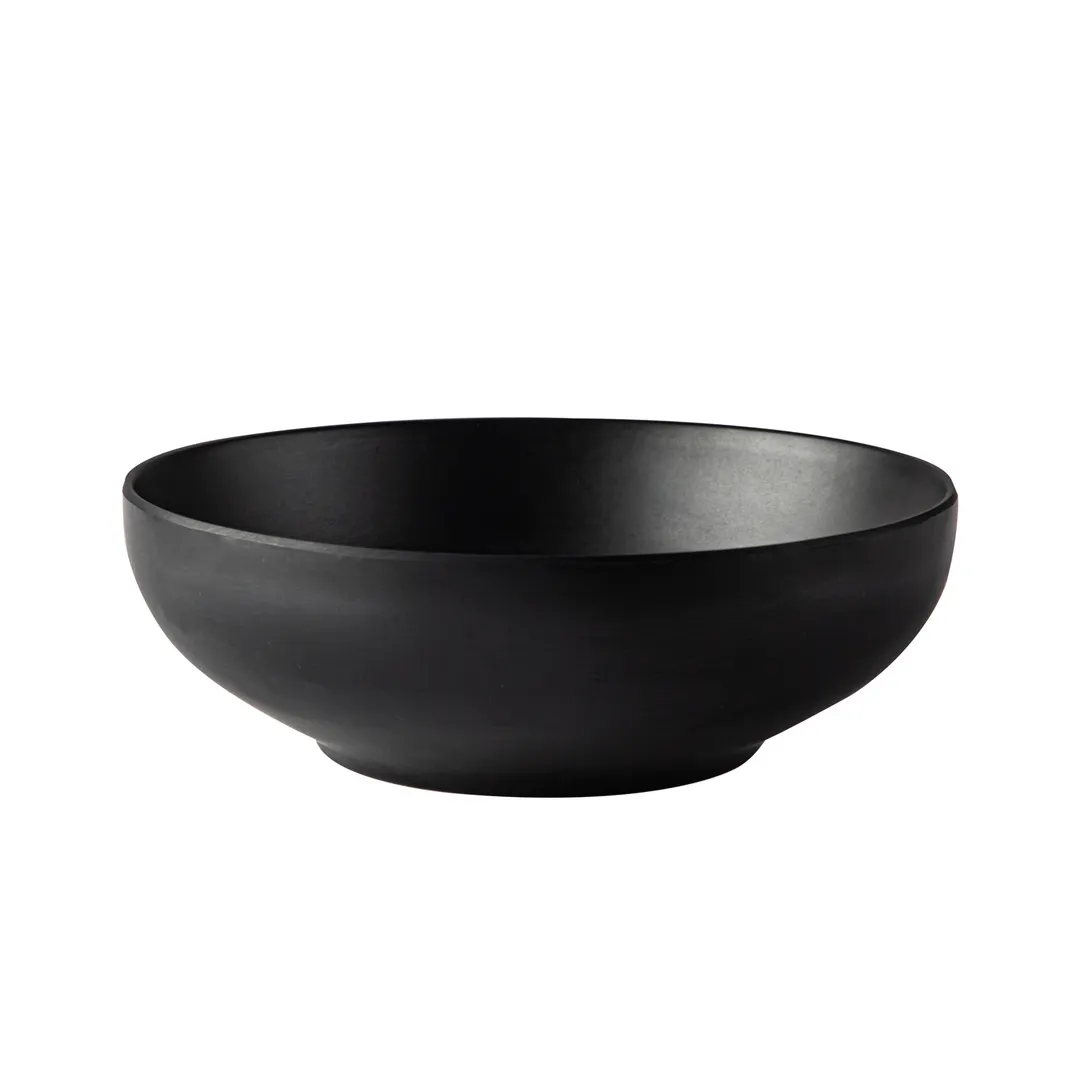 CAC China XBRW-BL7 - 25oz 7" Diameter Round Black Melamine Bowl, 6-7" 1 Qt Capacity - 1 Dozen