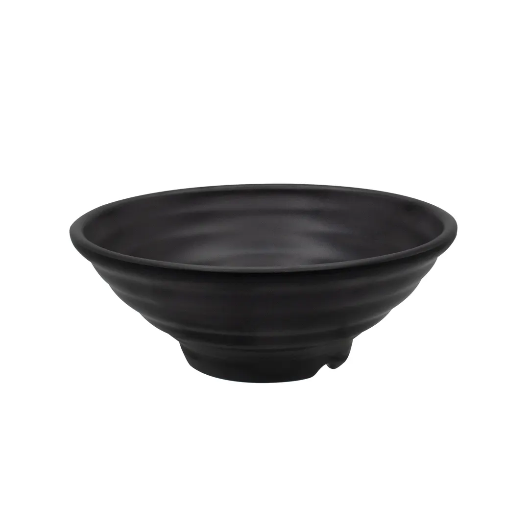 CAC China XCTN-B208 - 32oz Centennial Round Bowl, 8" Dia x 3" H, Matte Black Melamine, 1 Dozen