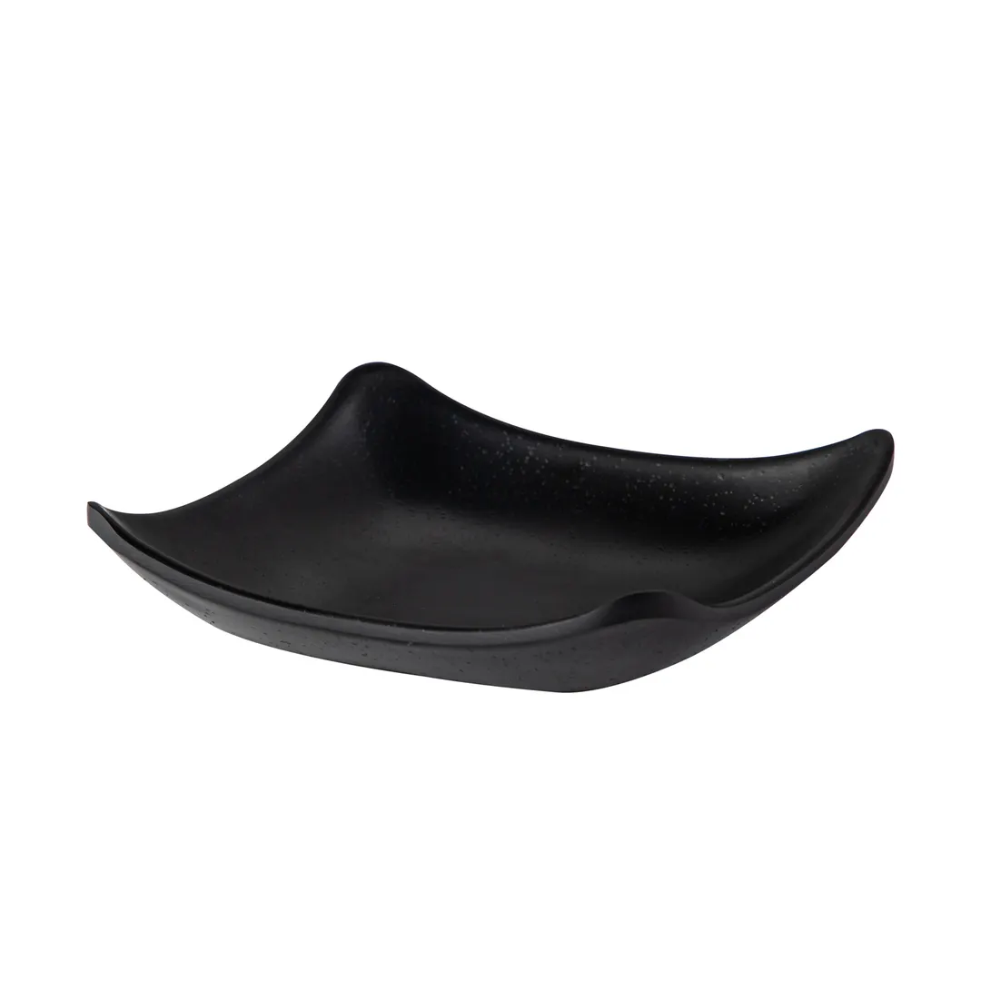 CAC China XSHA-D5-MK Small Square Sauce Dish, 2 oz, 4" × 4" × 1.125" Black Melamine, 1 Dozen