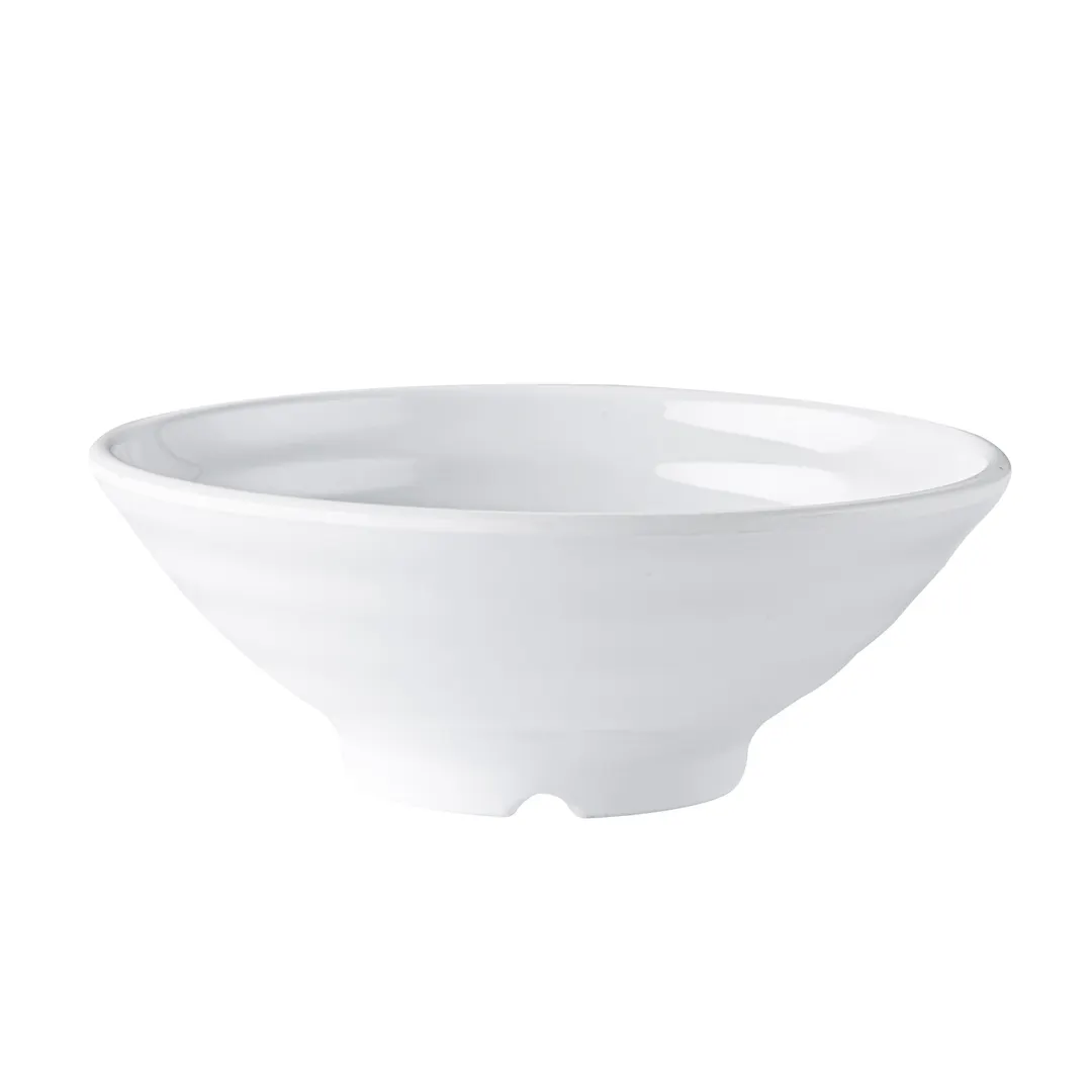 CAC China XSHL-BR7 - 20oz 7"x7"x2.6" Round White Melamine Plastic Bowl, 0.75 Qt Capacity - 1 Dozen