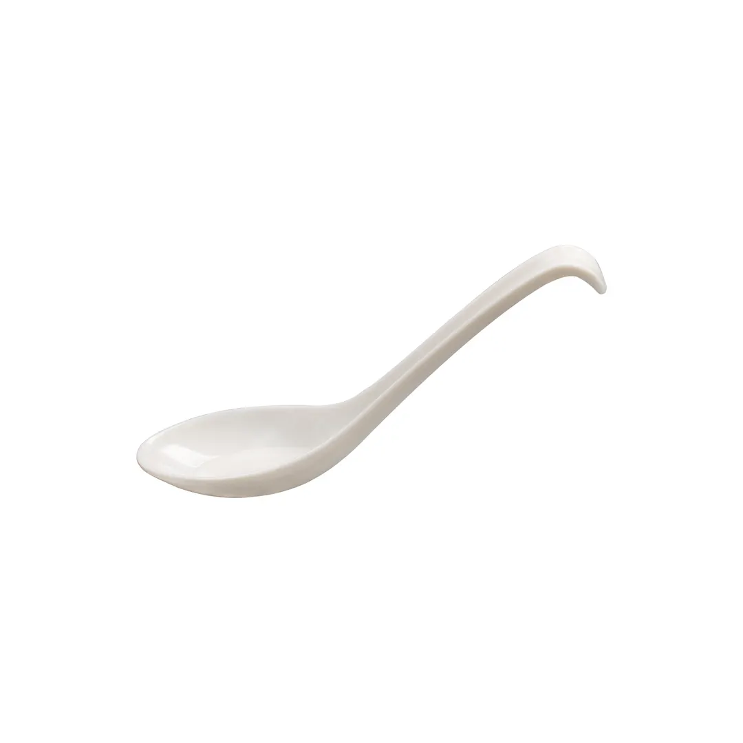 CAC China XSPN-65-W Soup Spoon, 0.5 Oz Capacity, 6-3/4" Length, White Plastic Material - 1 Dozen