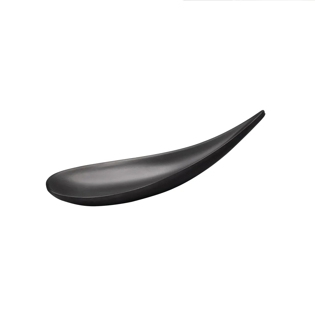 CAC China XSPN-TS60-MK Tasting Spoon, 0.5oz, 5‑3/4" L x 1‑7/8" W x 1" H, Black Melamine - 1 Dozen