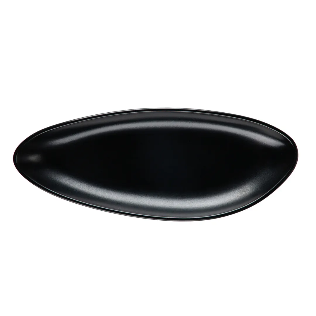 CAC China XSTN-19-K - Triangular Melamine Platter, 12" Black, Matte Finish, 12" Size - 1 Dozen