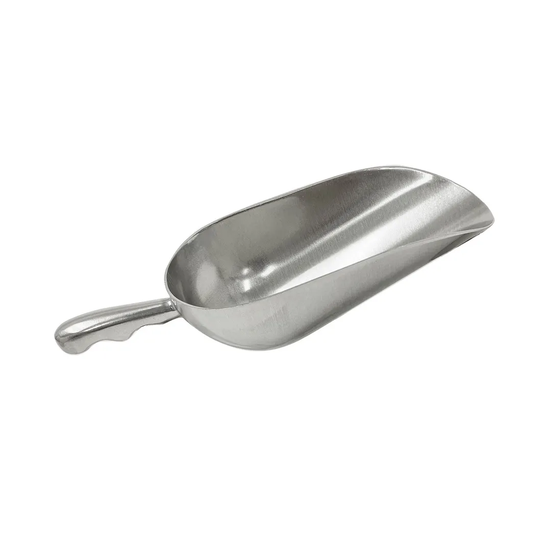 CAC China ALSC-38 Scoop, 38 oz., Curved Handle, Aluminum, NSF Approved