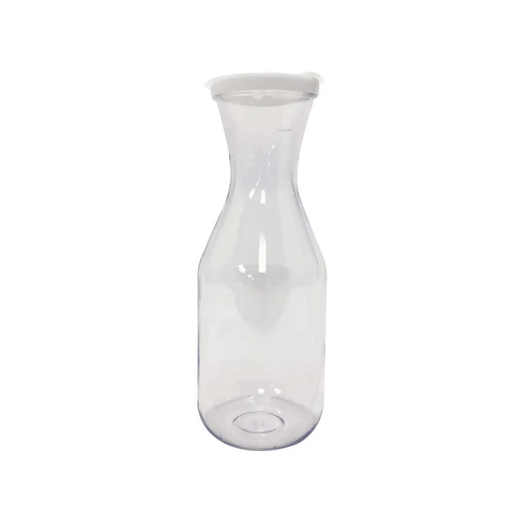 CAC China DCTL-10 Beverage Decanter, 1.0 Qt (24-34 Oz) Clear Plastic with Cover, NSF Certified