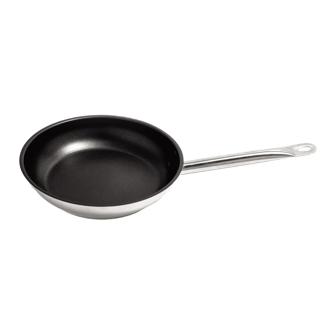 CAC China S2FP-8N Fry Pan, 8" x 1-5/8", Quantum2 Non-Stick, Induction Ready, Tri-Ply Stainless Steel