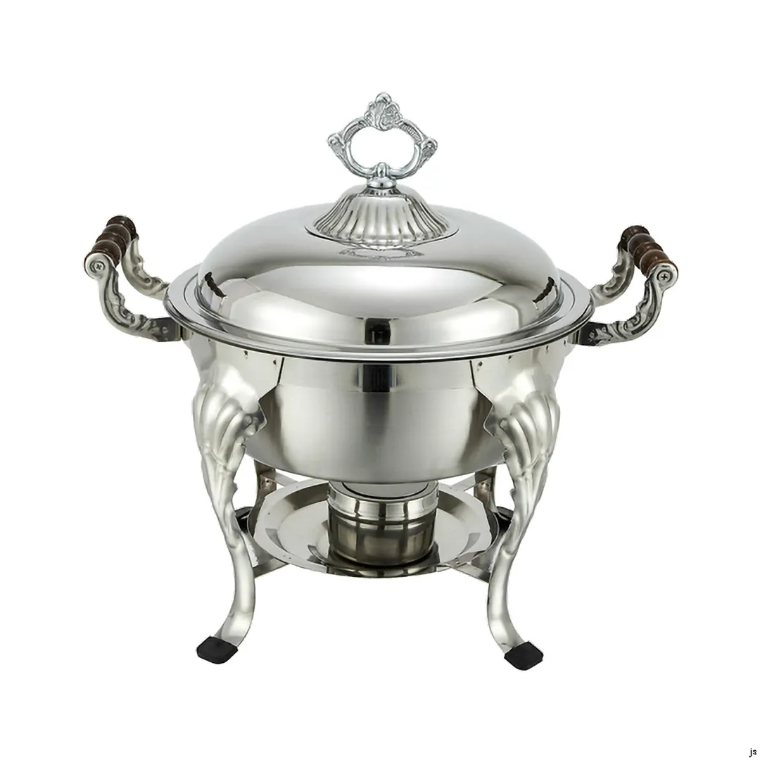 Winco 708 Crown 6 Qt. Stainless Steel Round Chafer