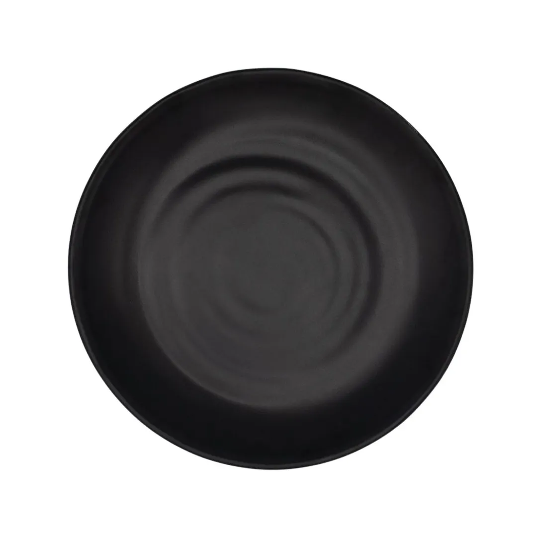 CAC China XCTN-C16 Centennial Plate, 10-1/4" Dia. 1-1/4" H, Round Coupe, Black Porcelain - Dozen