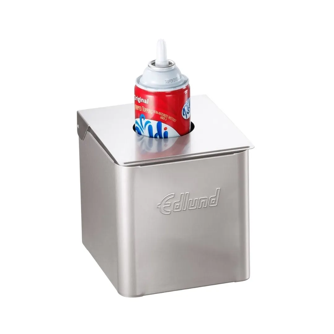 Edlund CSR-16 Cold Pan Box, 1/6 Pan Enclosure, Hinged Lid with Hole, Stainless Steel, Silver