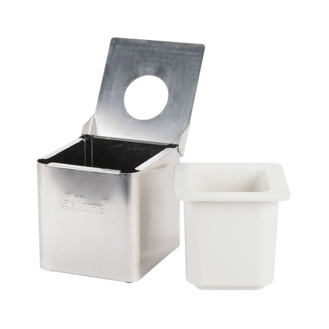 Edlund CSR-16 Cold Pan Box, 1/6 Pan Enclosure, Hinged Lid with Hole, Stainless Steel, Silver