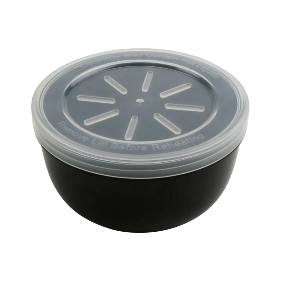 GET EC-24-2X-BK/CL Soup Container, 16 Oz (18 Oz), 4.375" Dia x 2.9" H, PP Black/Clr - 1 Dozen