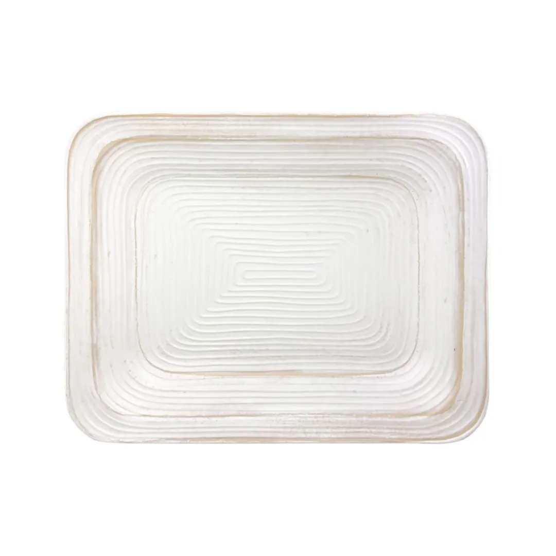 GET M24165PLST-OWD 24" x 16.5" x 1.5" Rect White Tray, BPA‑Free/Dish‑Safe, Break/Chip/Resistant