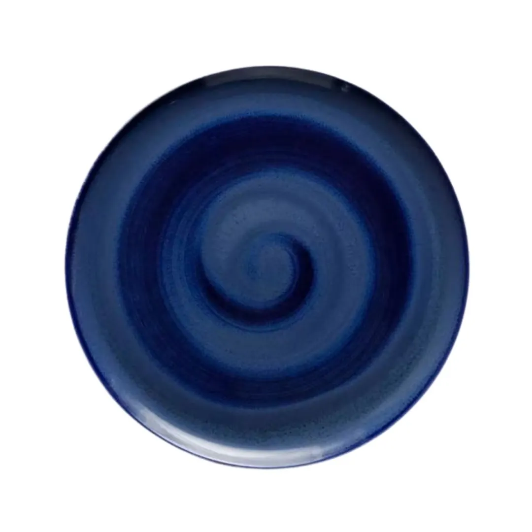 GET PA1003712812 - 11" Porcelain Plate, Blue Ocean, Scratch-Resistant, Dishwasher Safe - Dozen