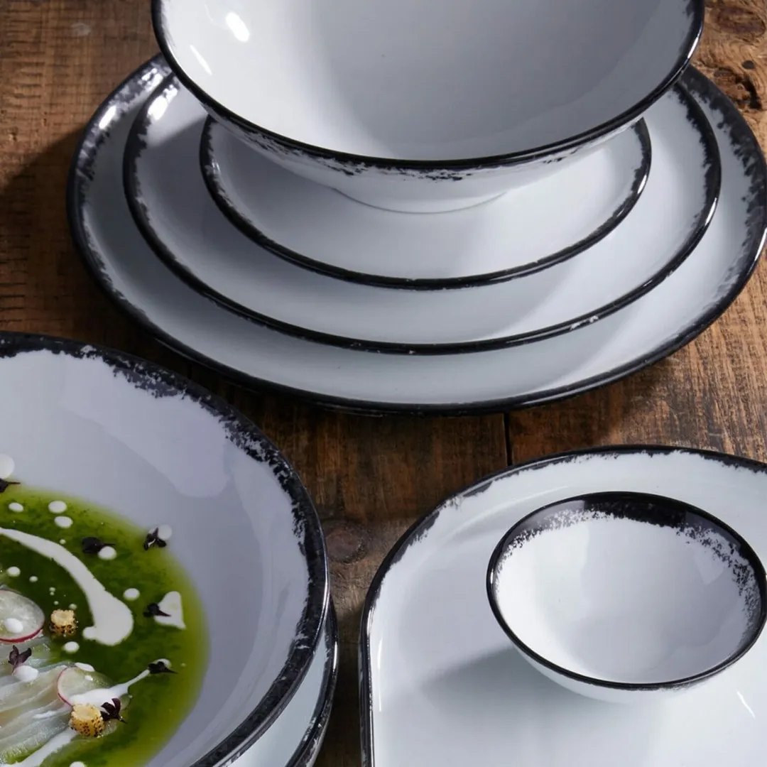 GET PA1007712812 - 11" Coupe China Plate, Porcelain Corona Ink, Scratch‑Resist, Safe 380°F - Dozen