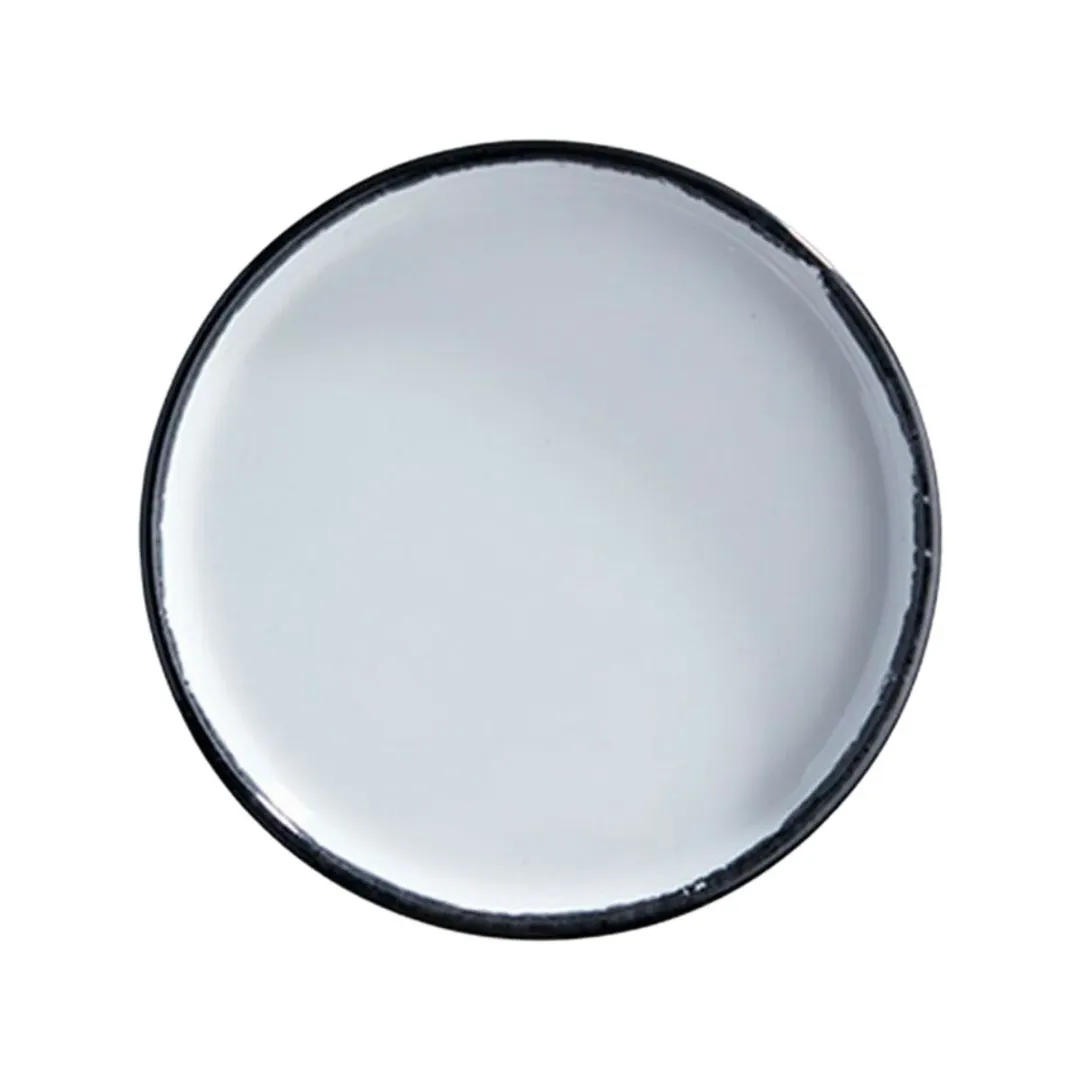 GET PA1007991512 7" Porcelain Plate, Corona Ink, Scratch-Resist, Microwave Safe Oven Safe - 1 Dozen