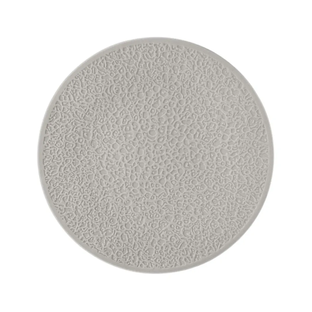 Mikasa 001-775438 China Plate, 12" Relief, Grey, Porcelain, Dishwasher Safe