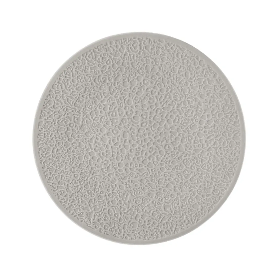 Mikasa 001-775439 China Plate, 10.375", Relief, Grey, Porcelain, Nori - Dishwasher Safe