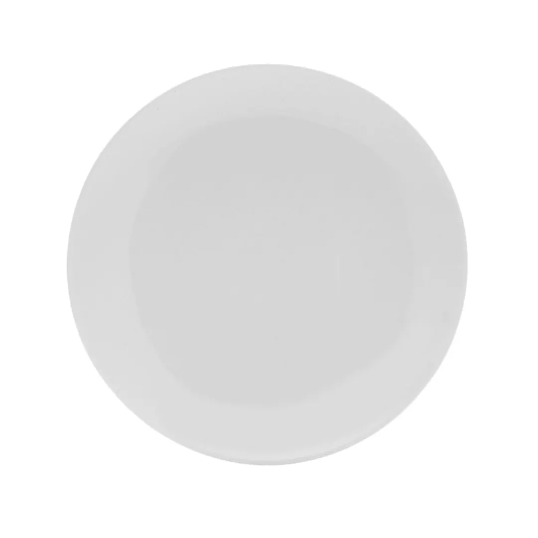 Mikasa 5292196 Bistro Blanc China Plate, 8" dia, Coupe Rim, Vitrified Porcelain, White