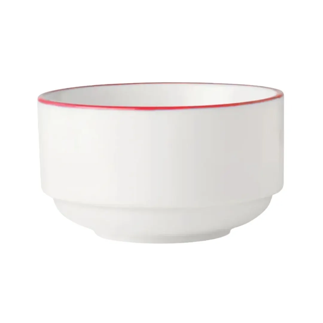 Mikasa 5305870 Bistro Cup – 9.5 oz (10‑12 oz), 4.1" Height, Pin Red Porcelain