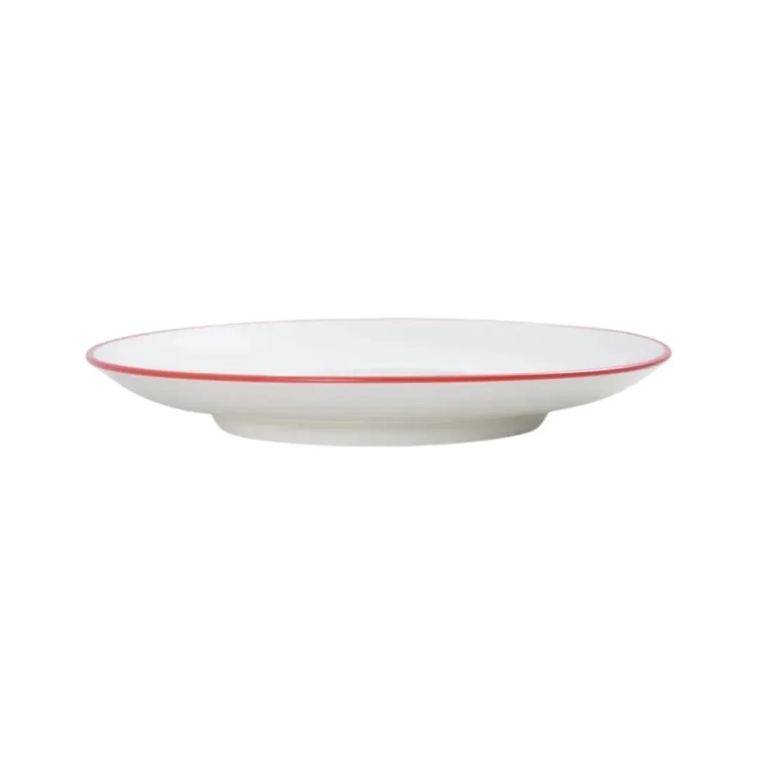 Mikasa 5305872 Bistro Saucer, 6.29" Diameter Porcelain Cup, Pin Red - China Dinnerware