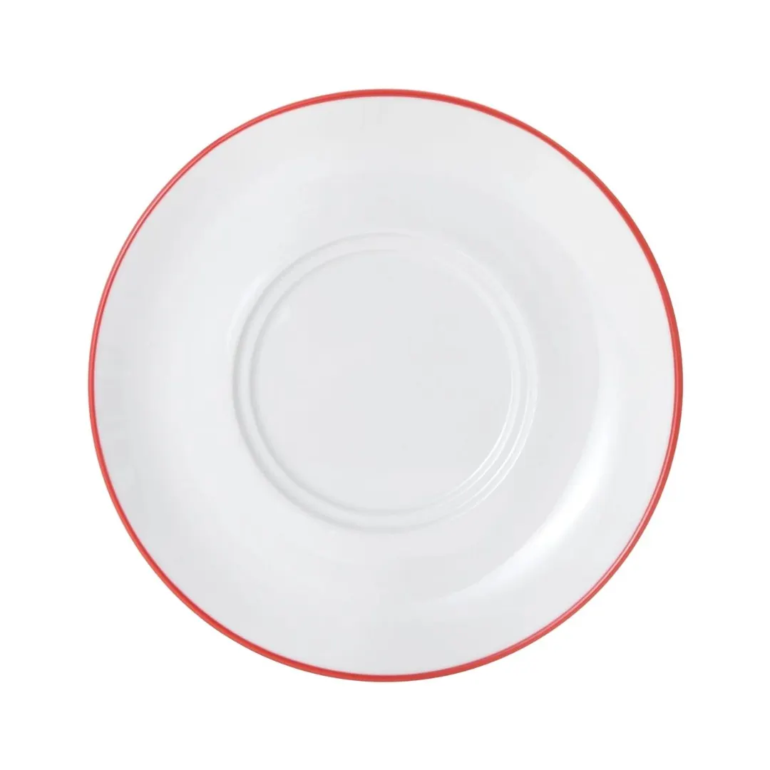 Mikasa 5305874 China Bistro Saucer, 4.72" Diameter Porcelain Cup, Pin Red