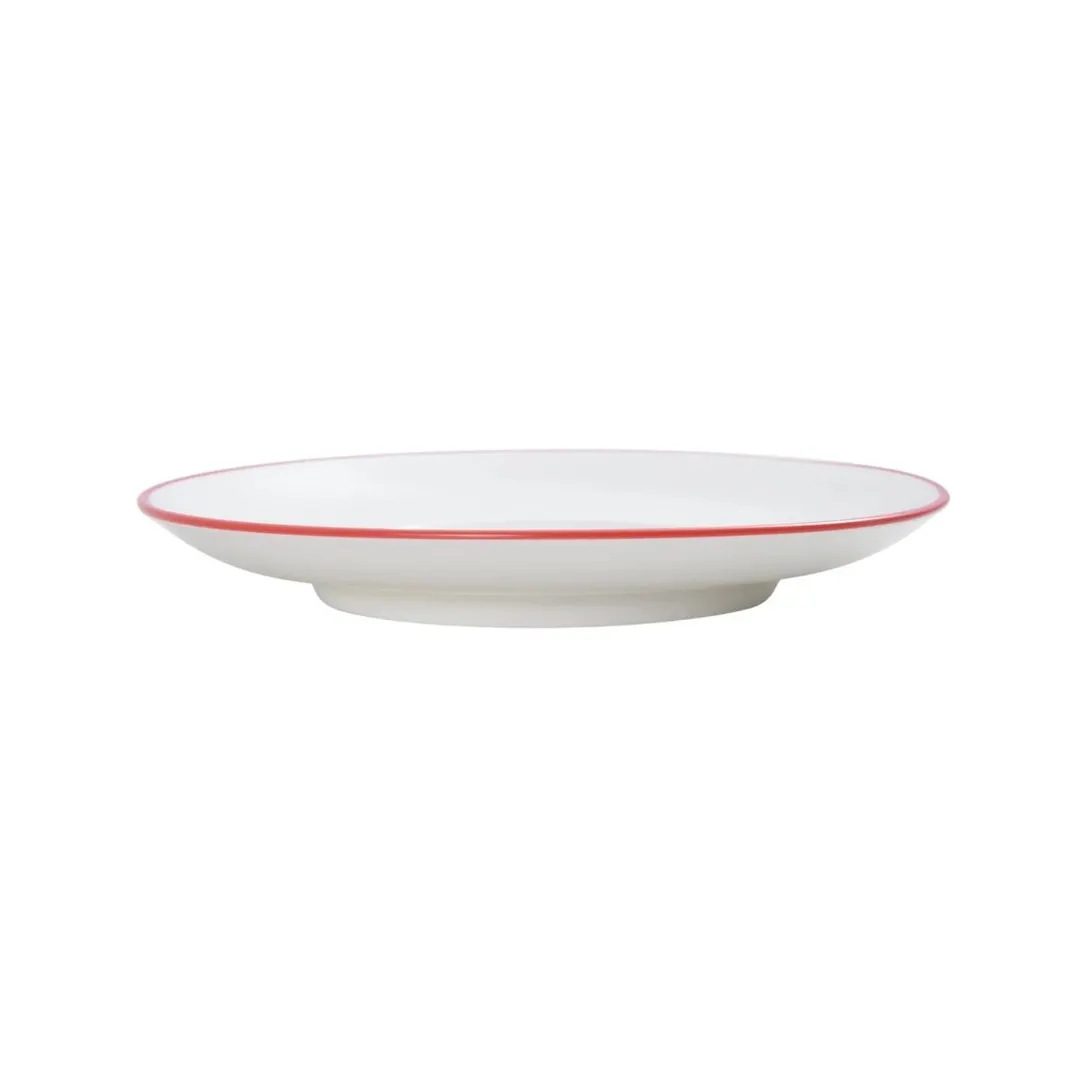 Mikasa 5305874 China Bistro Saucer, 4.72" Diameter Porcelain Cup, Pin Red