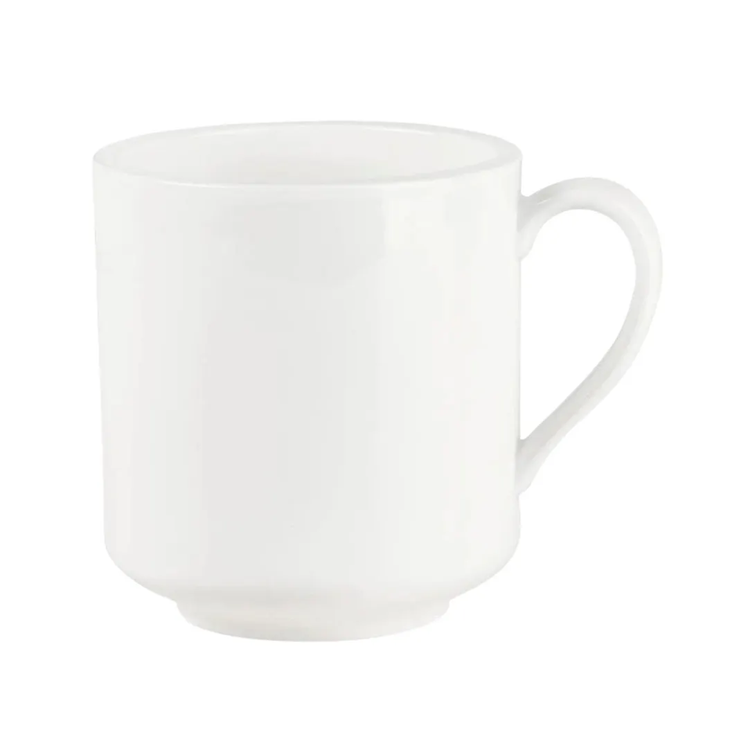 Mikasa 5315882 Gordon Mug, 4.6" Height, 12 oz, White Bone China, Classic Fine Tableware