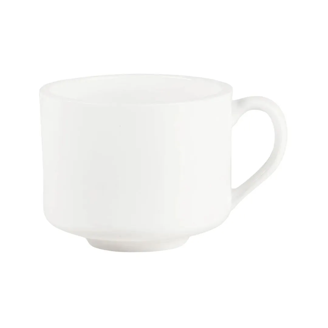 Mikasa 5315883 Gordon Coffee Cup, 4.5" (9 oz) White Bone China, Elegant Fine Dinnerware Cup