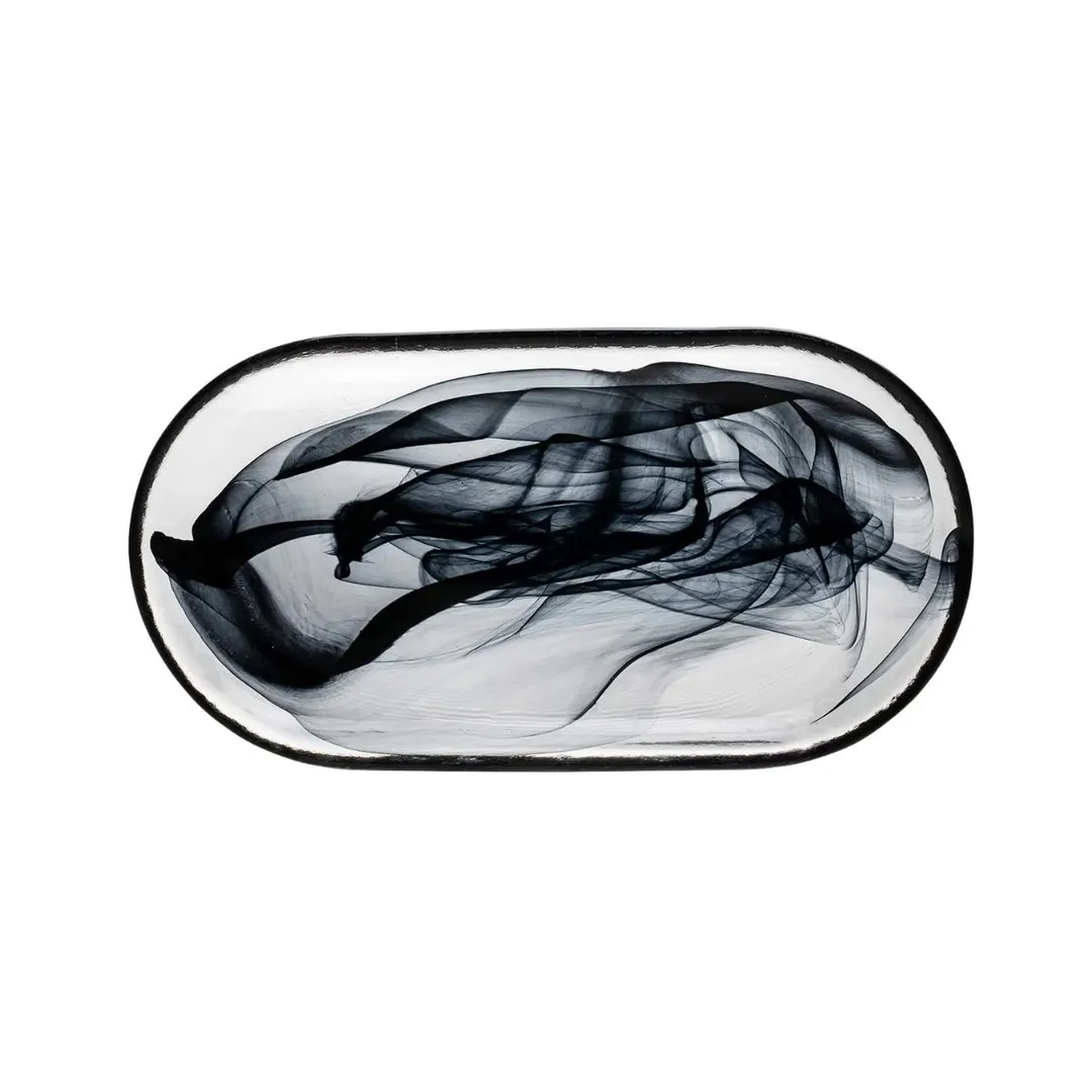Mikasa 8403-43 Ardacam Glass Plate, 8.27" (8-1/4") Atlas Black Dinnerware, Premium Crystal