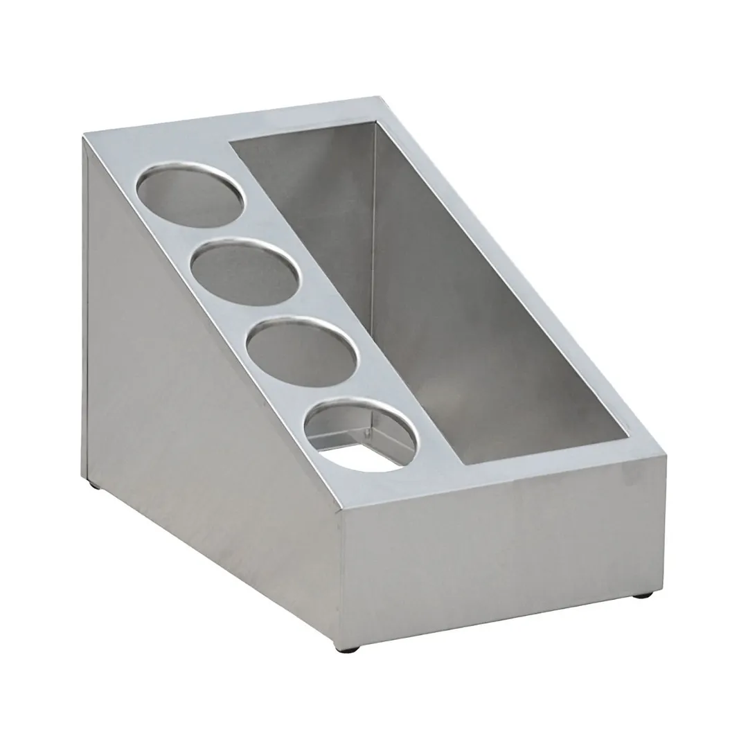 Steril-Sil VTCX-CLH-05L Condiment Organizer, Holds 4 Stacks of Cups/Lids, 21.5" x 6.25" x 8" Steel